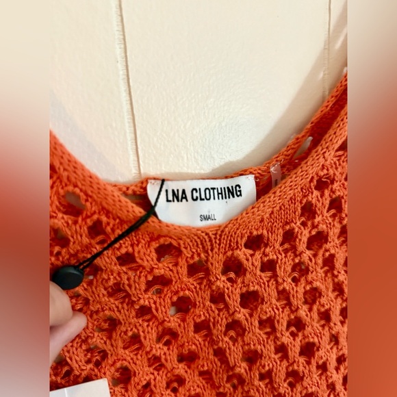 LNA - MAVI OPEN KNIT TANK - SUMMER CORAL, Size - Picture 4 of 13